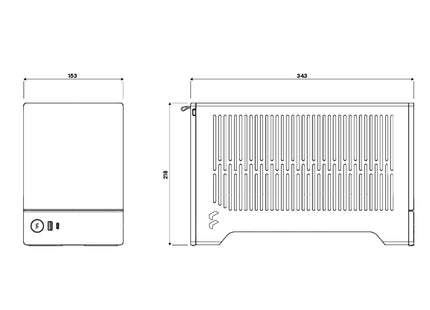 Fractal Design Terra Graphite - Afmetingen
