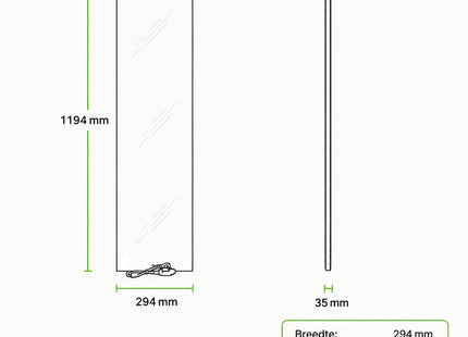 Comfort Heating Comfortscreen 120x30 Wit - Afmetingen