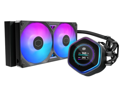 Cooler Master MasterLiquid Atmos II LCD 240 Zwart - Vooraanzicht