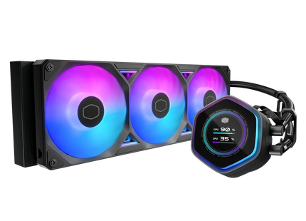 Cooler Master MasterLiquid Atmos II LCD 360 Zwart - Vooraanzicht
