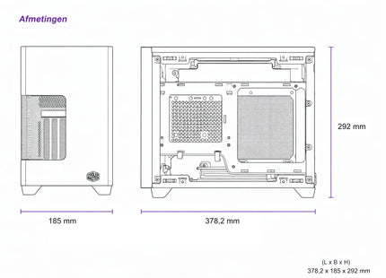 Cooler Master NR200P V3 - Afmetingen