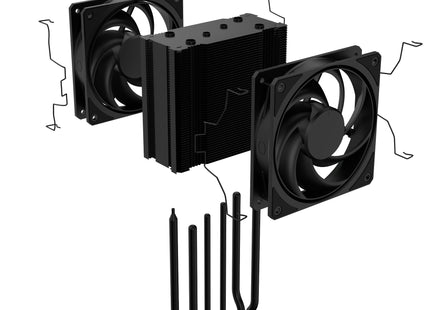 Cooler Master V4 Alpha 3DHP Black - Exploded view