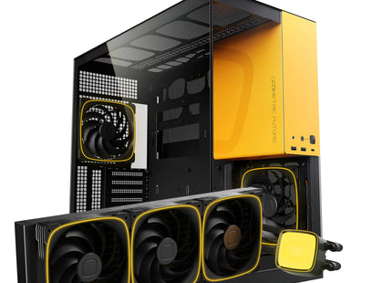 DIY ComponentsPack Sentinel  Liquid RGB Yellow<br/><span style="font-weight:normal" >Ryzen 7 9850X3D | RX 9070 XT | 32GB DDR5-6000 | 2TB SSD </span>