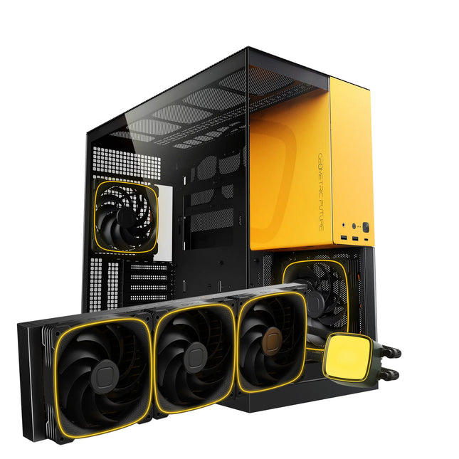 DIY ComponentsPack Sentinel  Liquid RGB Yellow<br/><span style="font-weight:normal" >Ryzen 7 9850X3D | RX 9070 XT | 32GB DDR5-6000 | 2TB SSD </span>