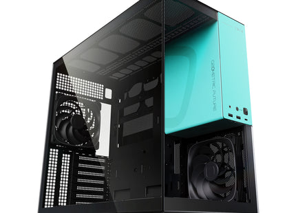 Geometric Future Model 5 (5FAN) Zwart/Blauw - PC Case zonder ARGB verlichting