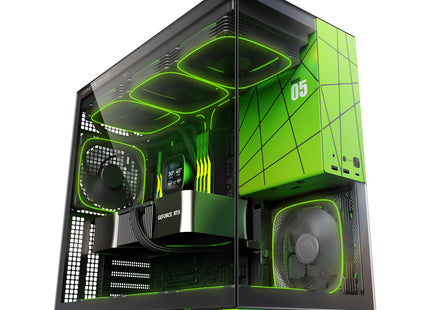 Geometric Future Model 5 (5FAN) Zwart/Groen - Build 1 met GPU