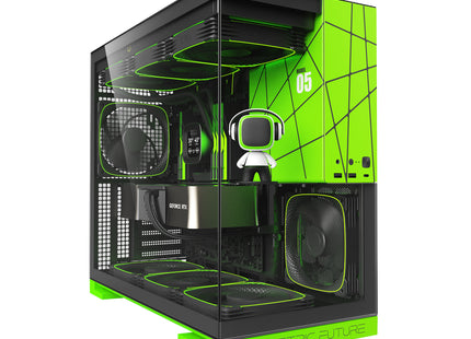 Geometric Future Model 5 (5FAN) Zwart/Groen - Build 2 met platform