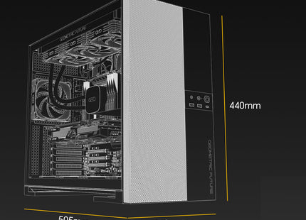 Geometric Future Model 5 Vent Zwart/Geel - Afmetingen