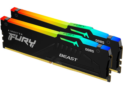 Kingston FURY Beast RGB 32GB DDR5-6000 C30 Zwart - Vooraanzicht