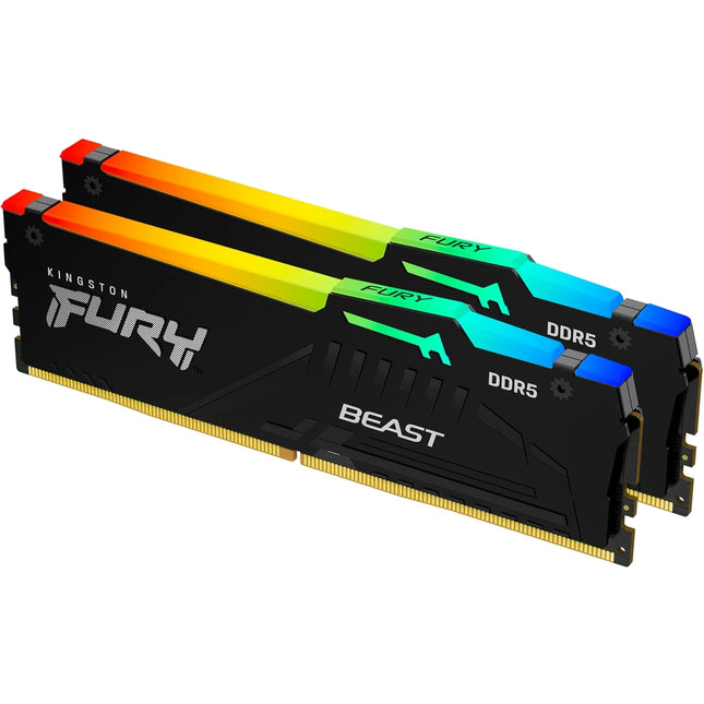 Kingston FURY Beast RGB 64GB DDR5-6000 C30 Zwart - Vooraanzicht
