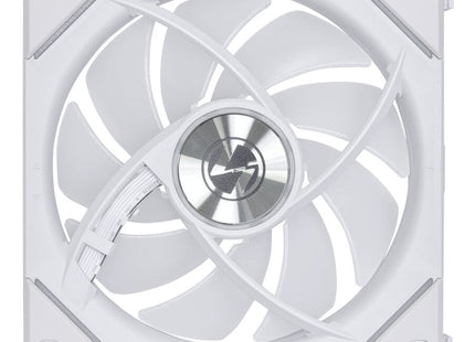 Lian Li UNI FAN SL-INF 120 ARGB Reverse Blade Wit - Fan niet draaiend achterkant