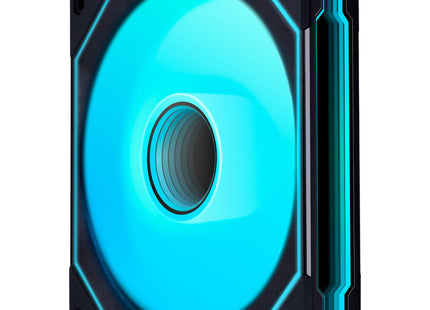 Lian Li UNI FAN SL-INF 140 ARGB Reverse Blade Zwart - zijkant  draaiend