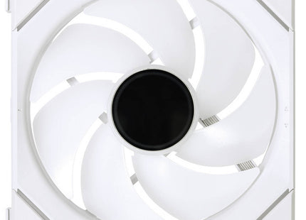 Lian Li UNI FAN SL-INF 140 ARGB Wit - Ventilator niet draaiend voorkant
