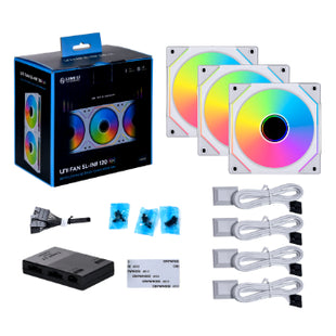 Lian Li Uni Fan SL-INF 120 RGB Wit Triple Pack - Inhoud verpakking