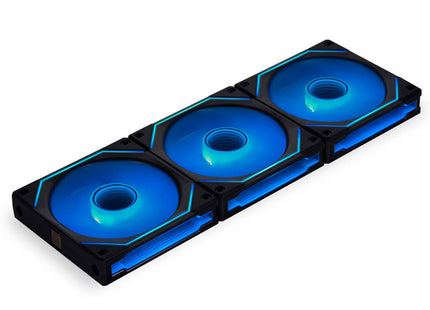 Lian Li Uni Fan SL-INF 120 RGB Zwart Triple Pack - Vooraanzicht