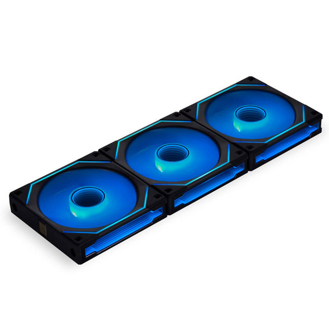 Lian Li Uni Fan SL-INF 120 RGB Zwart Triple Pack - Vooraanzicht