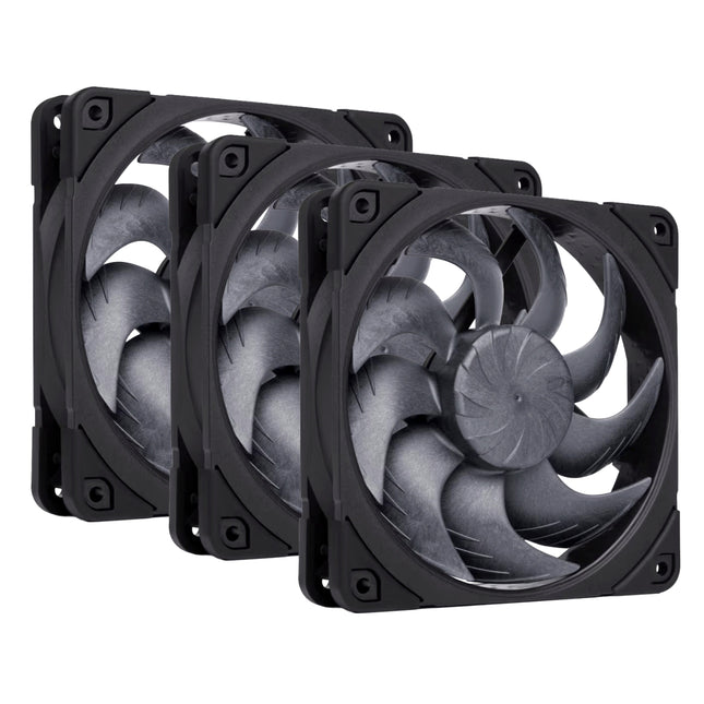Noctua NF-A12x25 G2 PWM chromax.black Triple Pack - Vooraanzicht