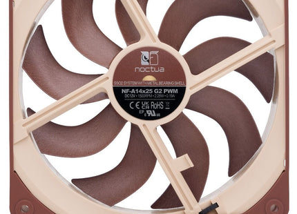 Noctua NF-A14x25 G2 PWM - Achterkant frontaal