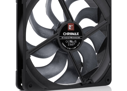 Noctua NF-A14x25 G2 PWM chromax.black - Achteraanzicht gekanteld