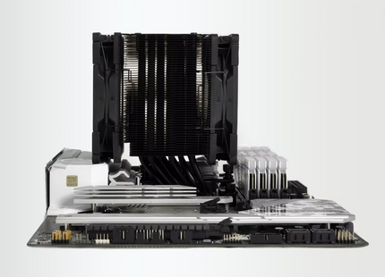 Scythe Mugen 6 Dual Fan Black Edition - Gemonteerd op moederbord