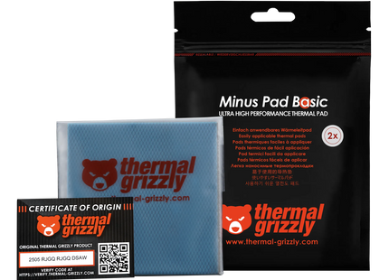 Thermal Grizzly Minus Pad Basic - 100x100x1.5 mm - Verpakking met inhoud