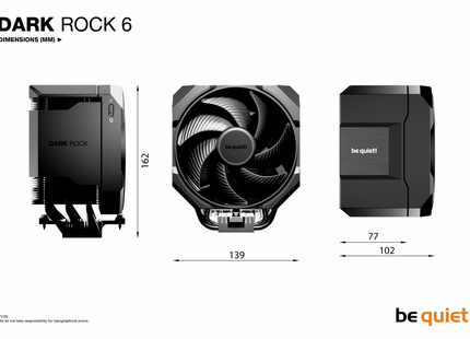 be quiet! Dark Rock 6 - Afmetingen