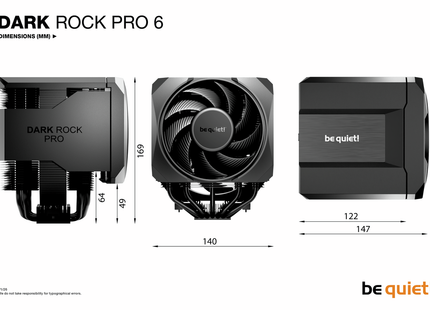 be quiet! Dark Rock Pro 6 - Afmetingen