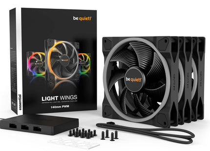 be quiet! Light Wings 140mm PWM Triple Pack - Verpakking met inhoud