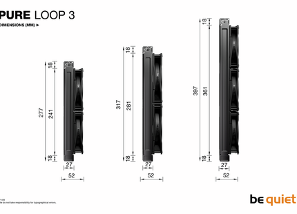 be quiet! Pure Loop 3 280mm - Afmetingen
