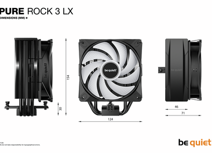 be quiet! Pure Rock 3 LX - Afmetingen