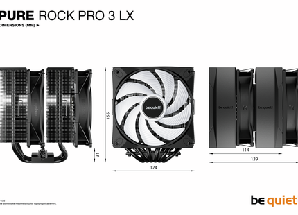 be quiet! Pure Rock Pro 3 LX - Afmetingen
