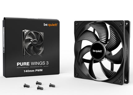 be quiet! Pure Wings 3 140mm PWM Black - Product met verpakking