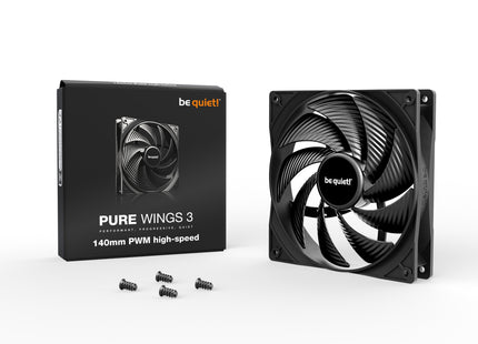 be quiet! Pure Wings 3 140mm PWM High-Speed Black - Product met verpakking
