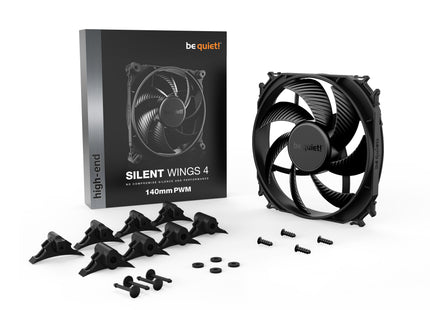 be quiet! Silent Wings 4 140mm PWM Black - Verpakking met inhoud